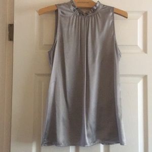 Ann Taylor- Silver Silky Tank- Dressy.